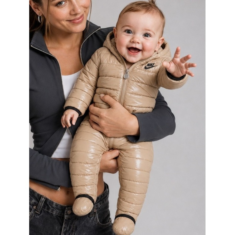 Nike Bunting Nylon Quilted Hooded 6-9M Infant Snowsuit